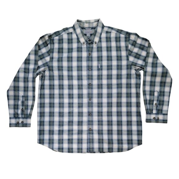 NWOT Carhartt Relaxed Fit Plaid Button-Down Shirt Men's XL - Picture 1 of 6